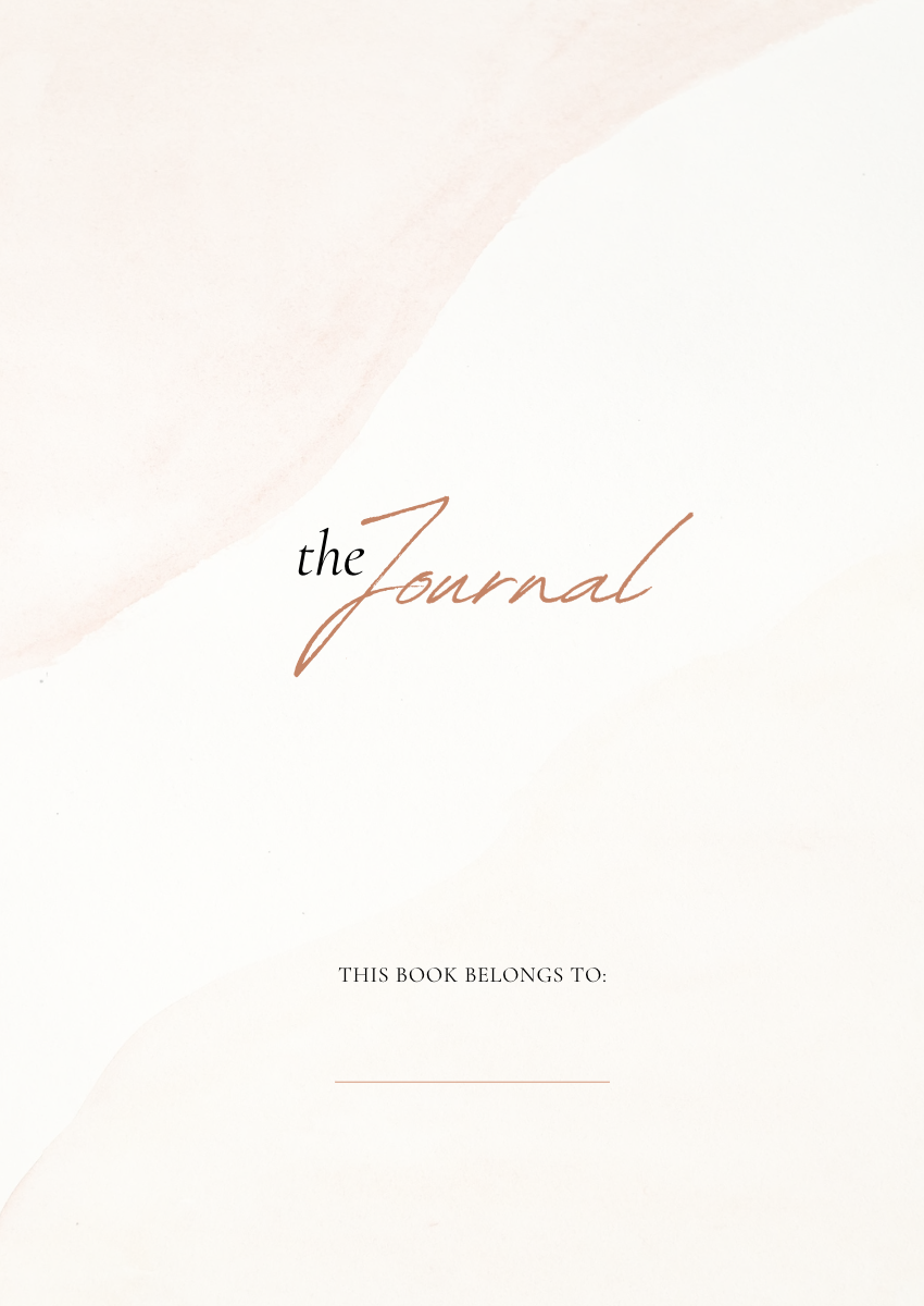 Cover of the printable Self-Reflection Journal: a soft blush watercolor design titled “the Journal” with a “This book belongs to” line.